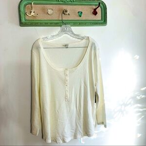 lucky brand White Long Sleeve relaxed XL Lounge pullover Top New with tags